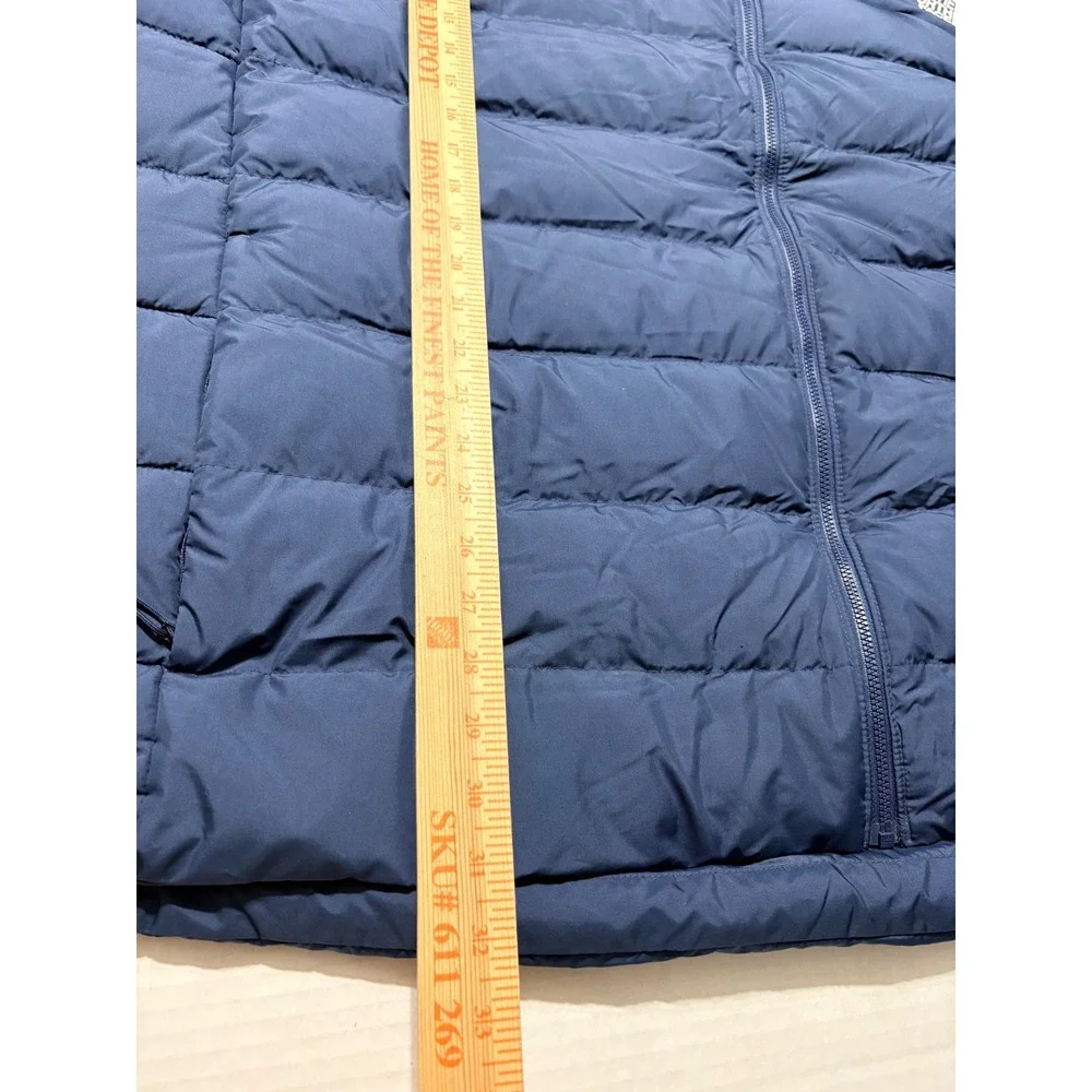 The North Face Mens 5X Blue Puffer Coat Down Insulated Zip Pockets Branded